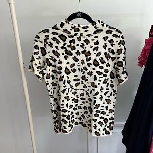 anthropologie leopard sweater tee